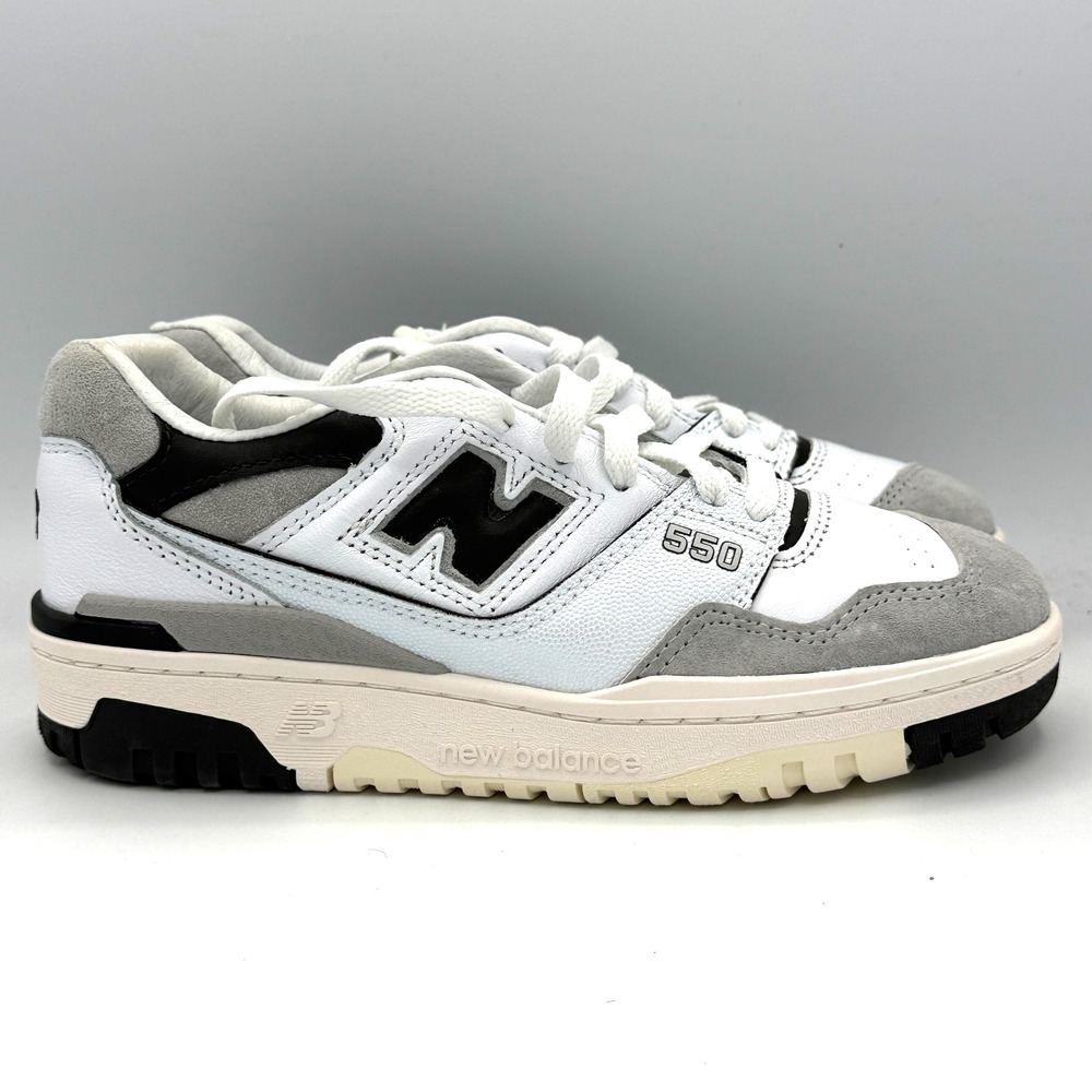 New Balance 550 Shoes Womens 6.5 Grey White Black Sneakers Outdoor BB550GWB